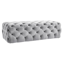 Kaylee 49" Performance Velvet Tufted Jumbo Ottoman