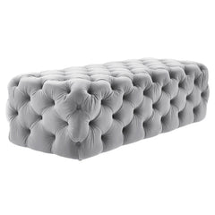 Kaylee 49" Performance Velvet Tufted Jumbo Ottoman