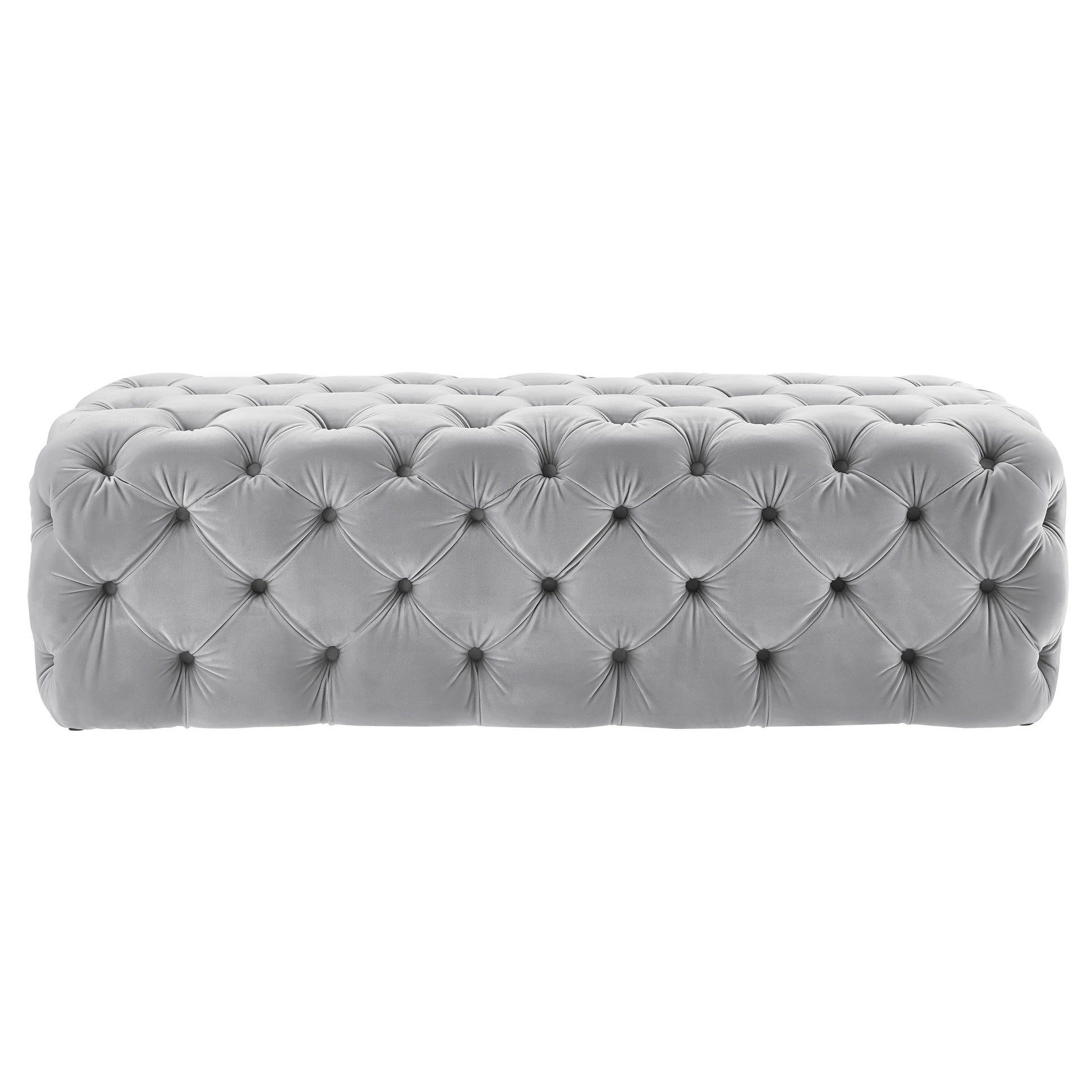 Kaylee 49" Performance Velvet Tufted Jumbo Ottoman