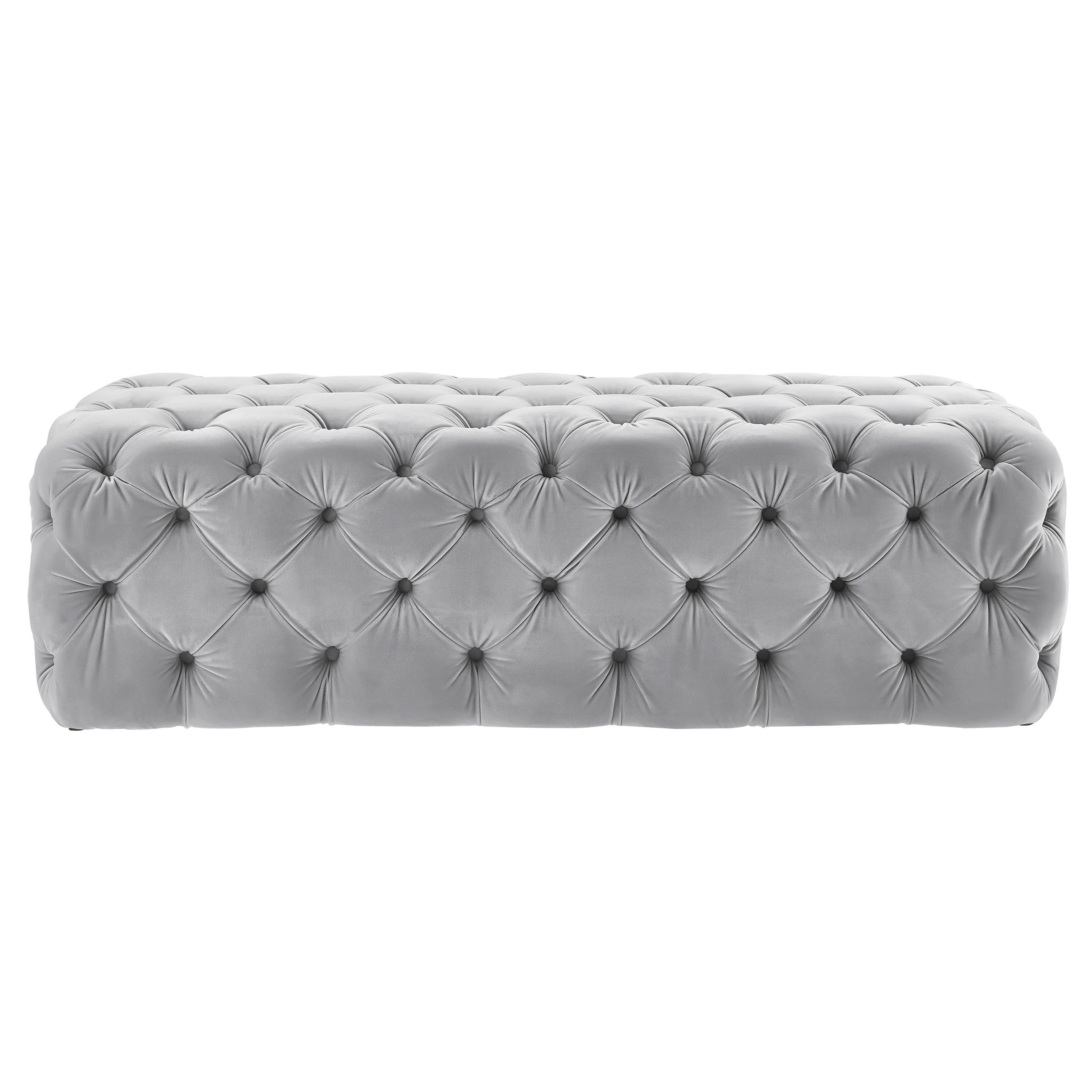 Kaylee 49" Performance Velvet Tufted Jumbo Ottoman