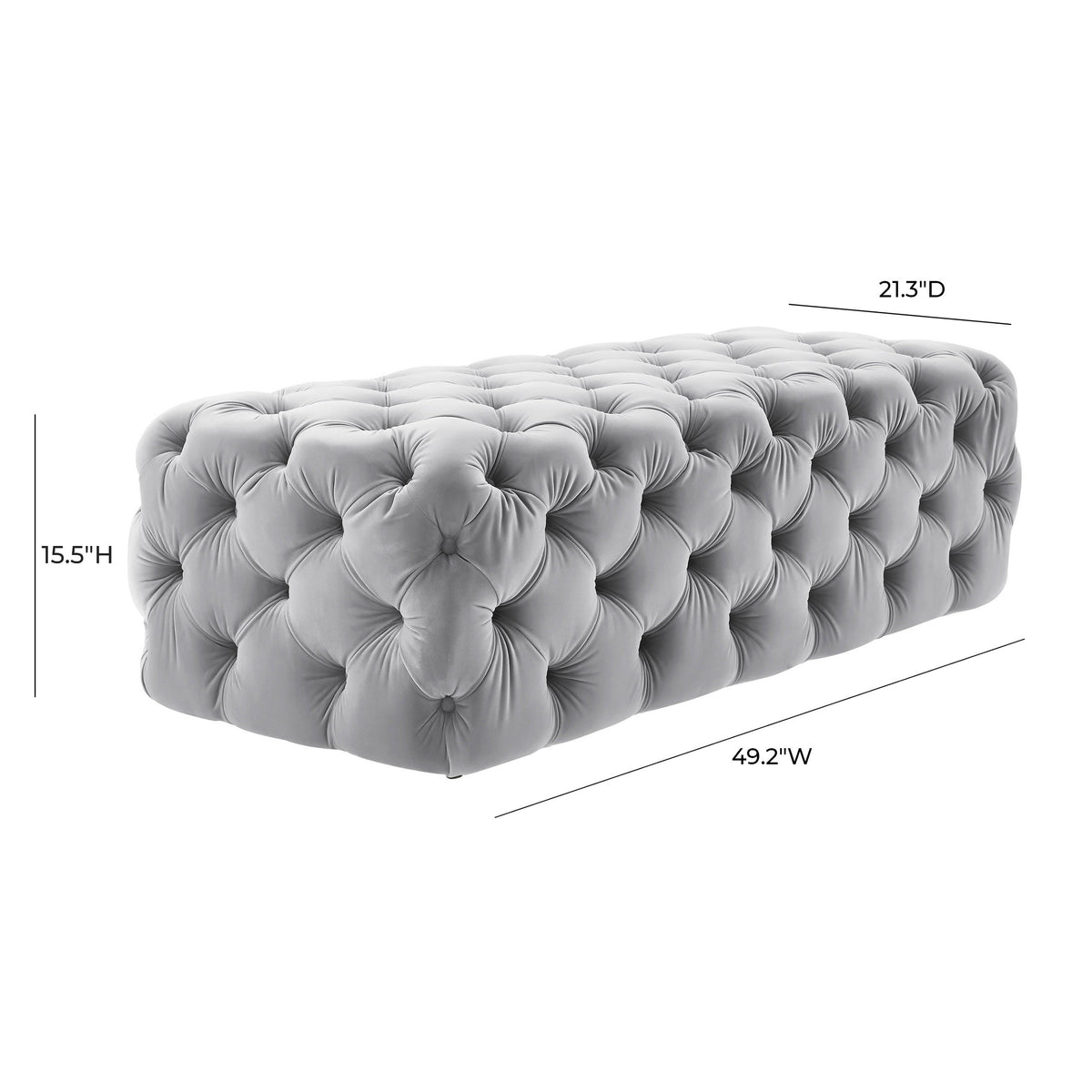 Kaylee 49" Performance Velvet Tufted Jumbo Ottoman