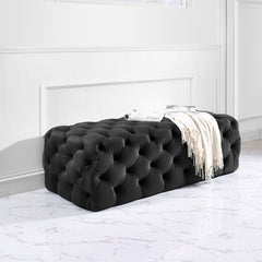 Kaylee 49" Performance Velvet Tufted Jumbo Ottoman