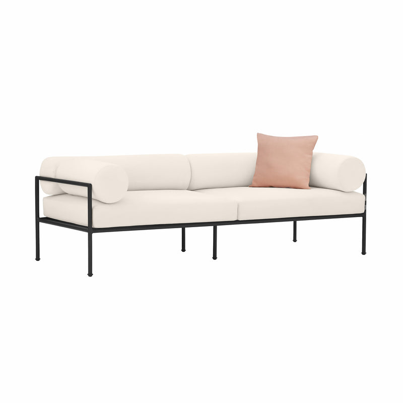Vera 84" Cream Performance Fabric Outdoor Sofa-zoom-