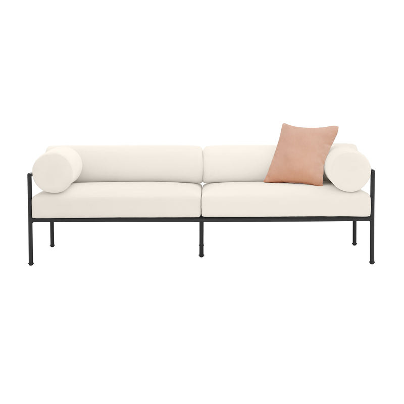 Vera 84" Cream Performance Fabric Outdoor Sofa-zoom-
