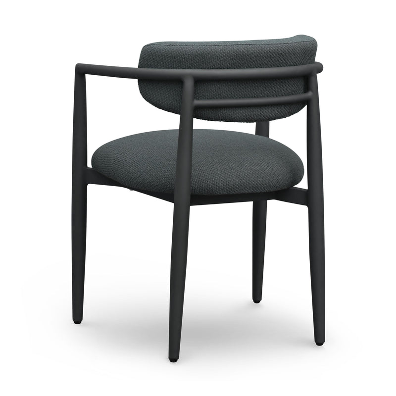 Annika Textured Contract-Grade Fabric Outdoor Dining Arm Chair-zoom-