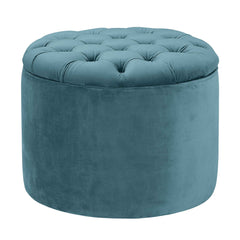 Queen Performance Velvet Round Storage Ottoman