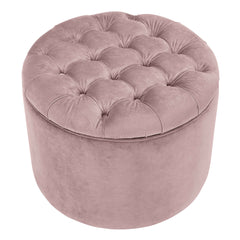 Queen Performance Velvet Round Storage Ottoman