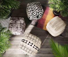 Yorba Beige Cotton Pouf