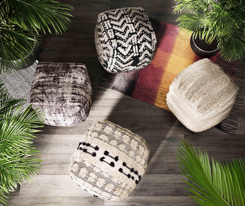 Yorba Beige Cotton Pouf-zoom-