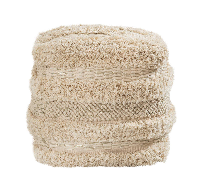 Yorba Beige Cotton Pouf-zoom-