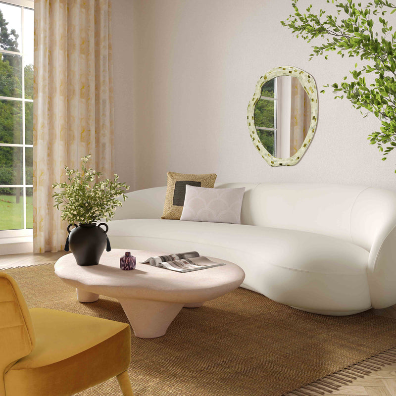 Athen 57" Nude Faux Stone Coffee Table-zoom-