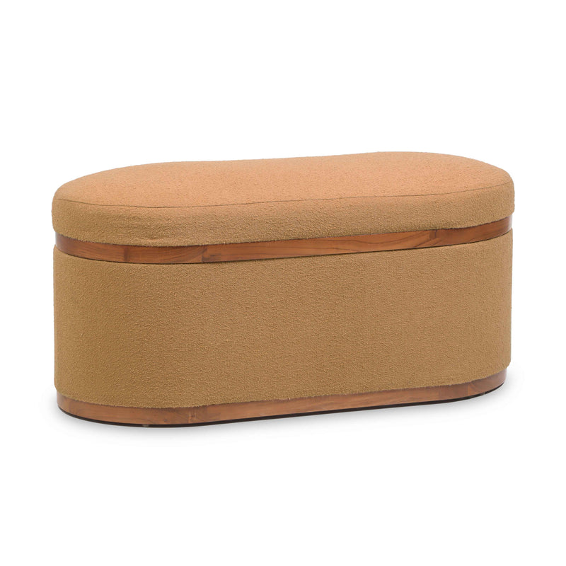 Olivier 41" Boucle Oval Storage Ottoman-zoom-