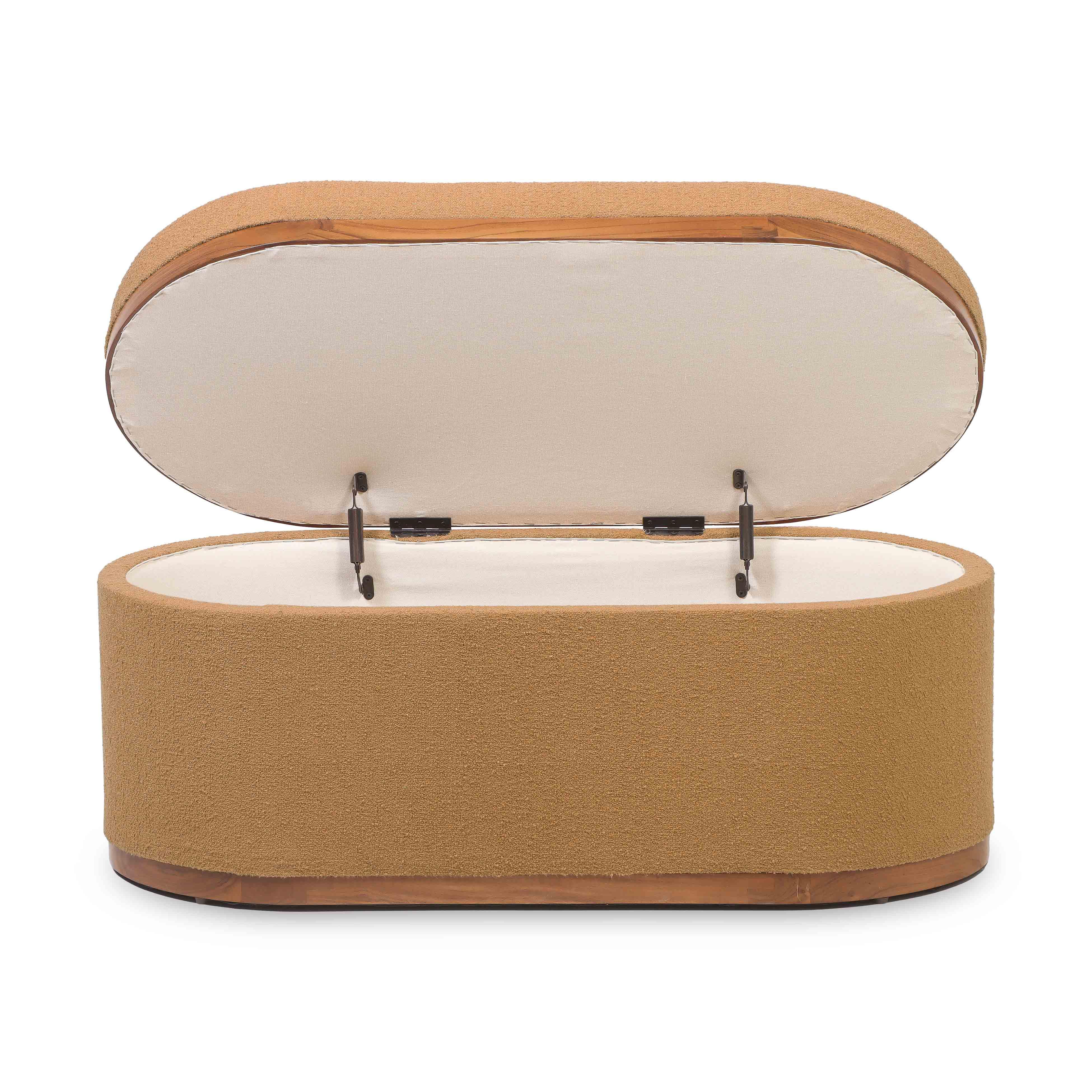 Olivier 41" Boucle Oval Storage Ottoman