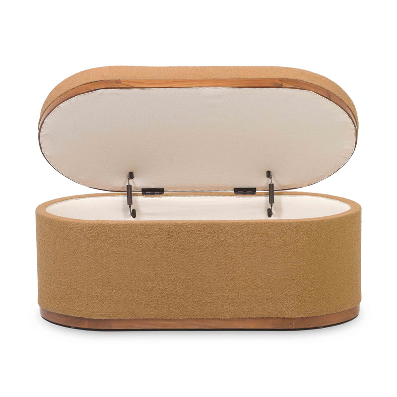 Olivier 41" Boucle Oval Storage Ottoman-zoom-