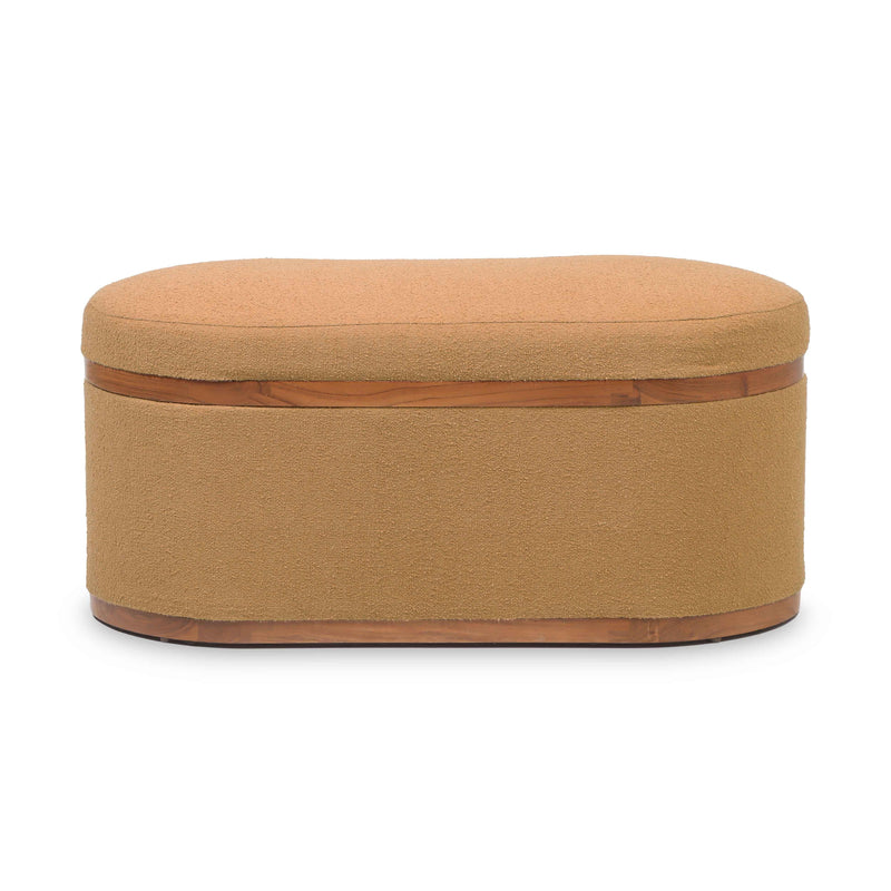 Olivier 41" Boucle Oval Storage Ottoman-zoom-