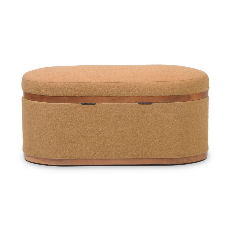 Olivier 41" Boucle Oval Storage Ottoman-zoom-