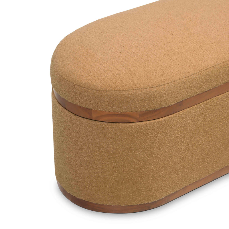 Olivier 41" Boucle Oval Storage Ottoman-zoom-