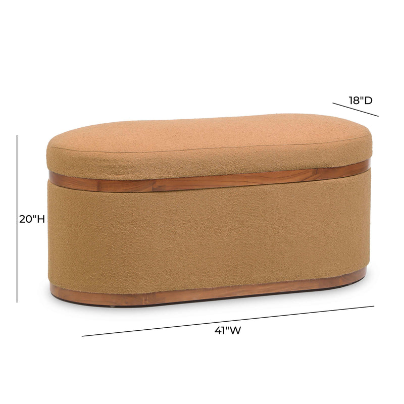 Olivier 41" Boucle Oval Storage Ottoman-zoom-