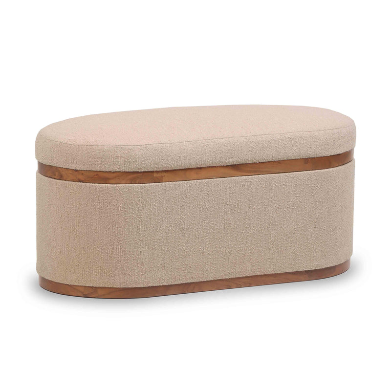 Olivier 41" Boucle Oval Storage Ottoman-zoom-
