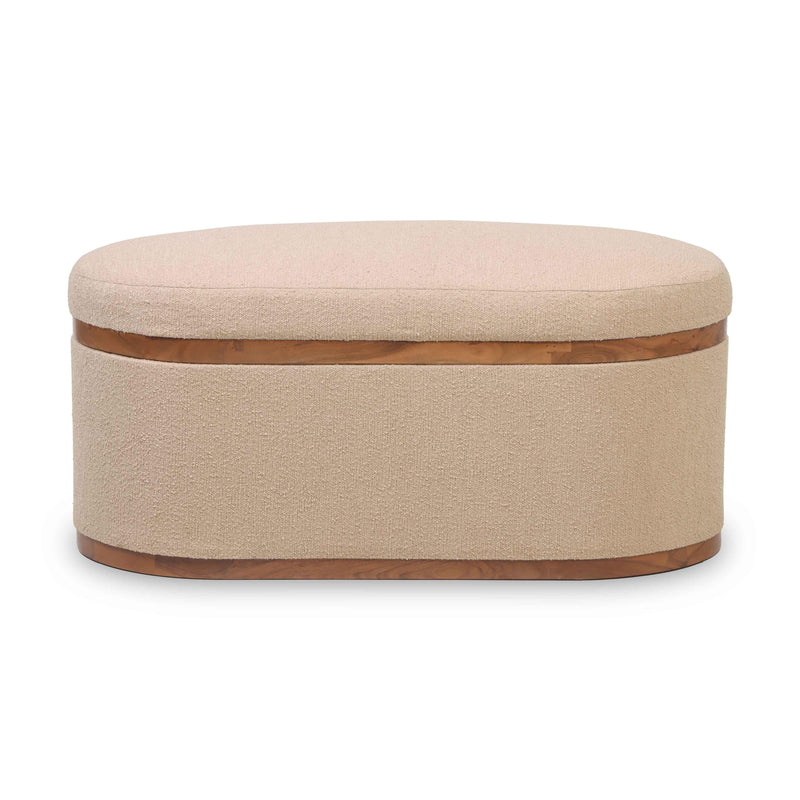 Olivier 41" Boucle Oval Storage Ottoman-zoom-