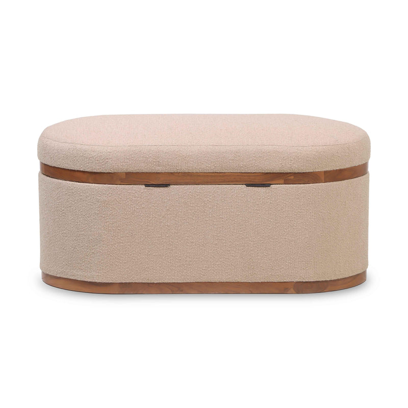 Olivier 41" Boucle Oval Storage Ottoman-zoom-