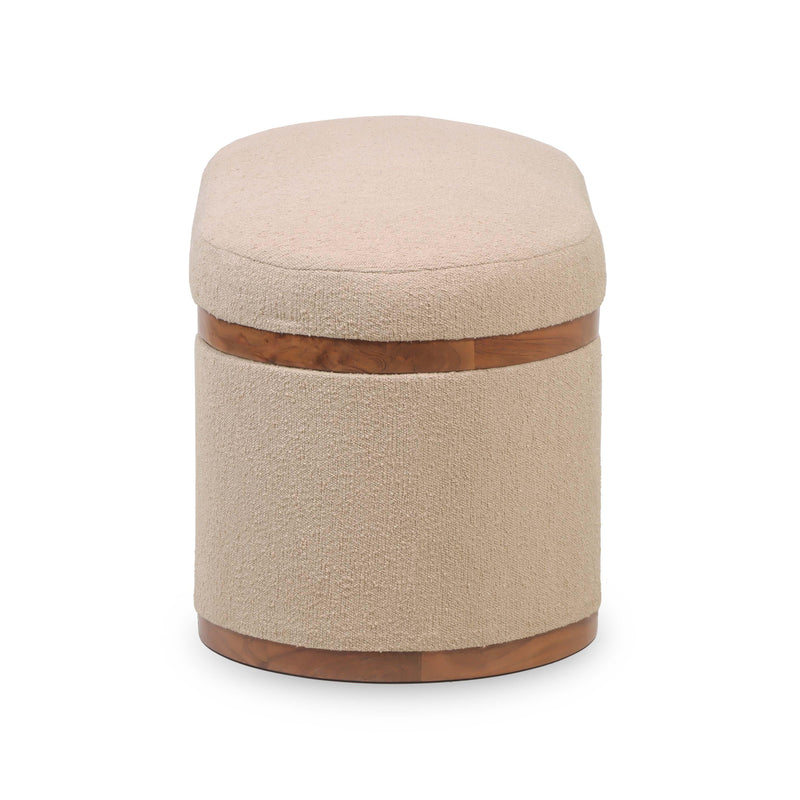 Olivier 41" Boucle Oval Storage Ottoman-zoom-