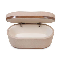 Olivier 41" Boucle Oval Storage Ottoman