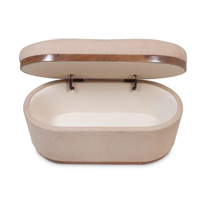 Olivier 41" Boucle Oval Storage Ottoman-zoom-