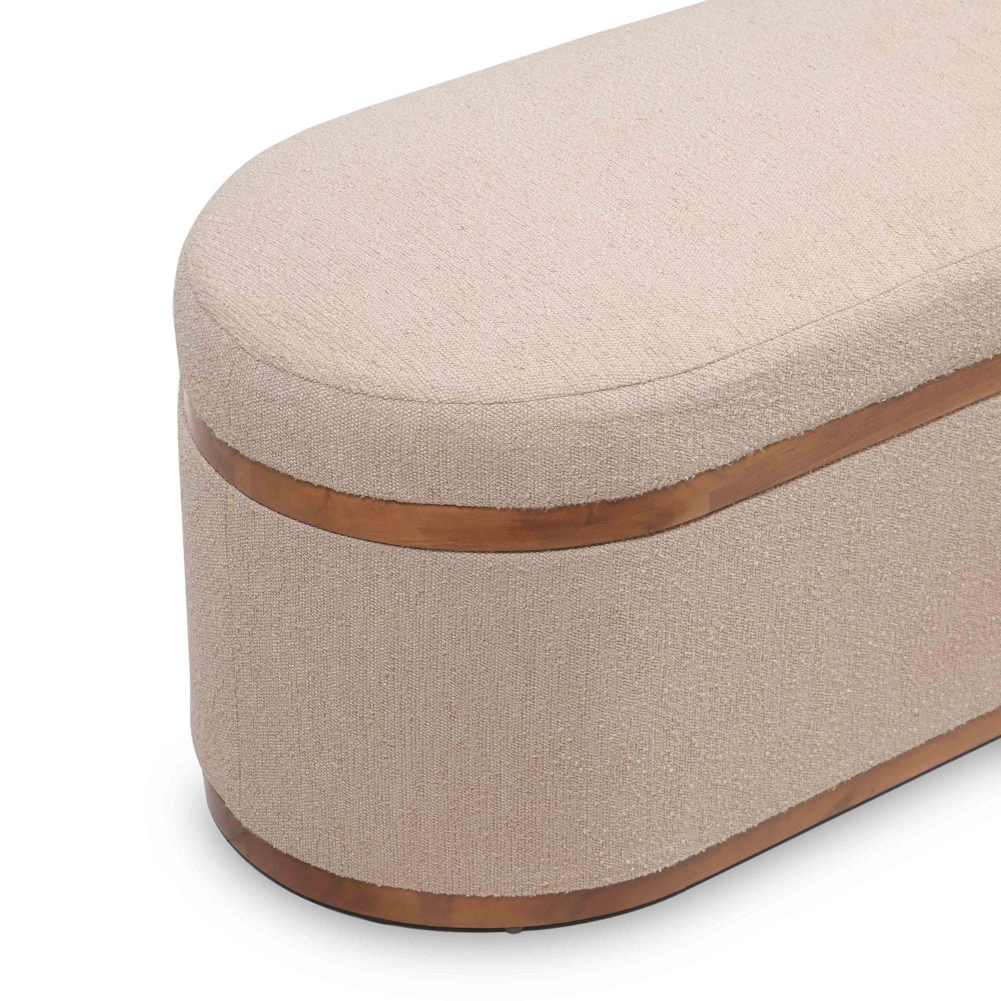 Olivier 41" Boucle Oval Storage Ottoman
