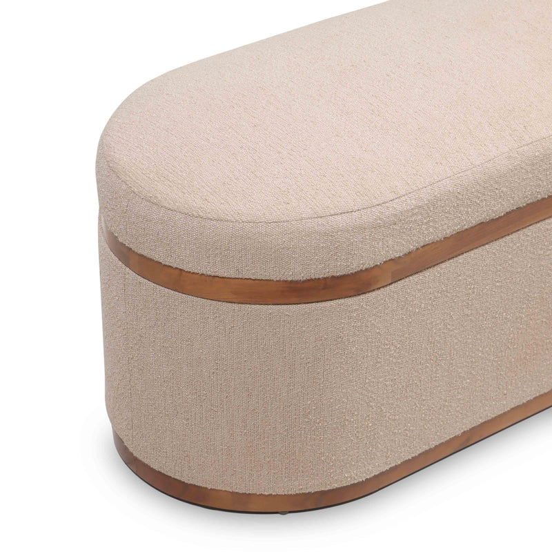 Olivier 41" Boucle Oval Storage Ottoman-zoom-
