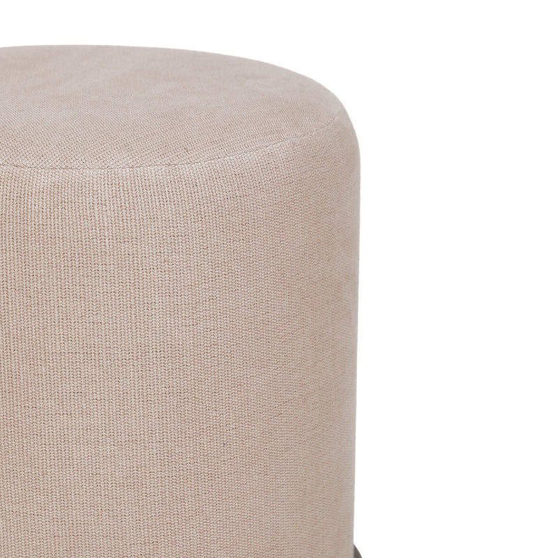 Como Burl and Saddle Brown Cotton Jute Contract-Grade Accent Stool-zoom-