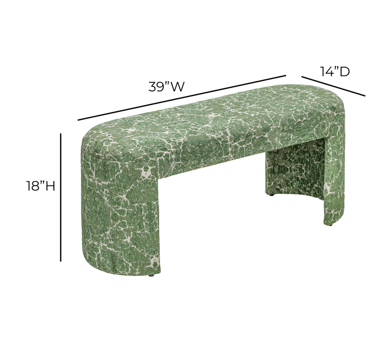 Greenspace 39" Rounded Upholstered Bench-zoom-