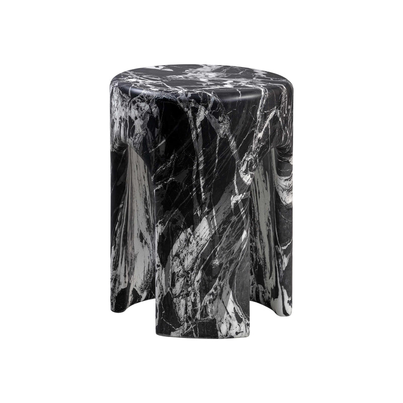 Marisol Black Faux Marble Side Table-zoom-