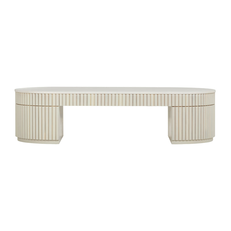 Bella 48" Cream Oval Coffee Table-zoom-