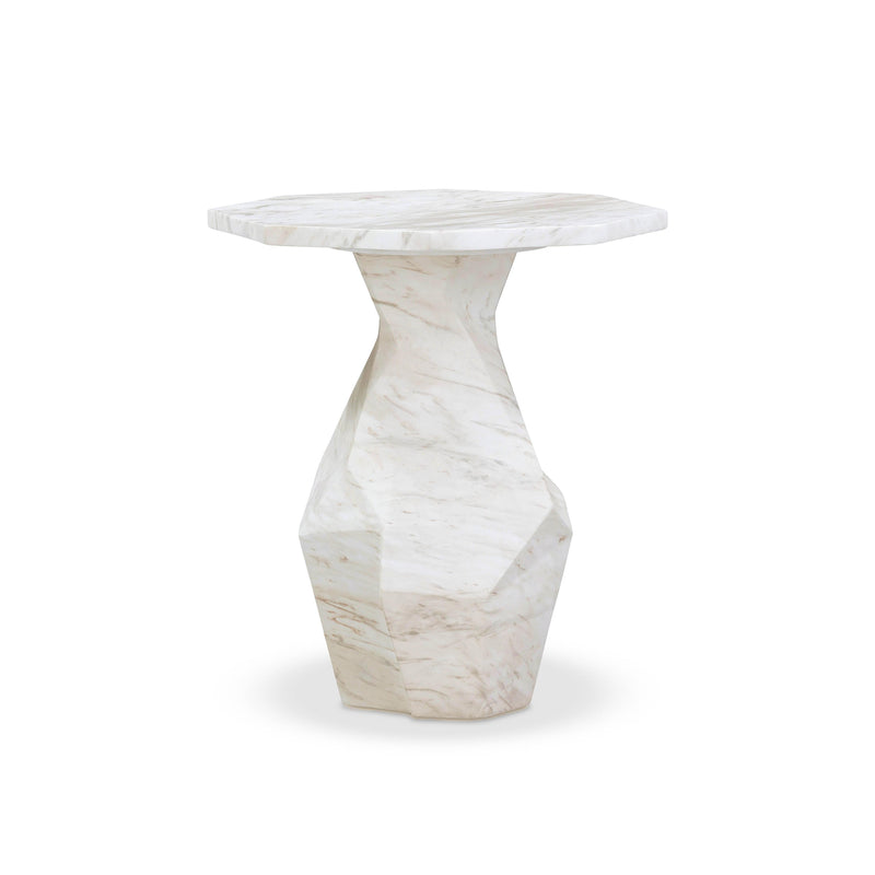 Esme Faux Marble Indoor / Outdoor Round Side Table-zoom-