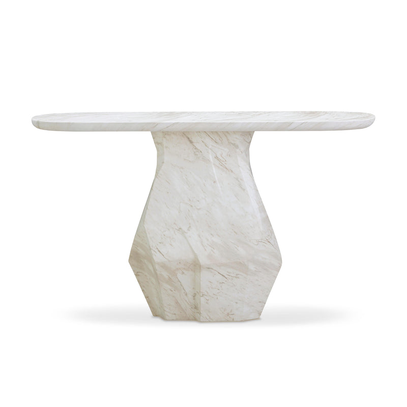 Esme 54" Faux Marble Indoor / Outdoor Long Console Table-zoom-