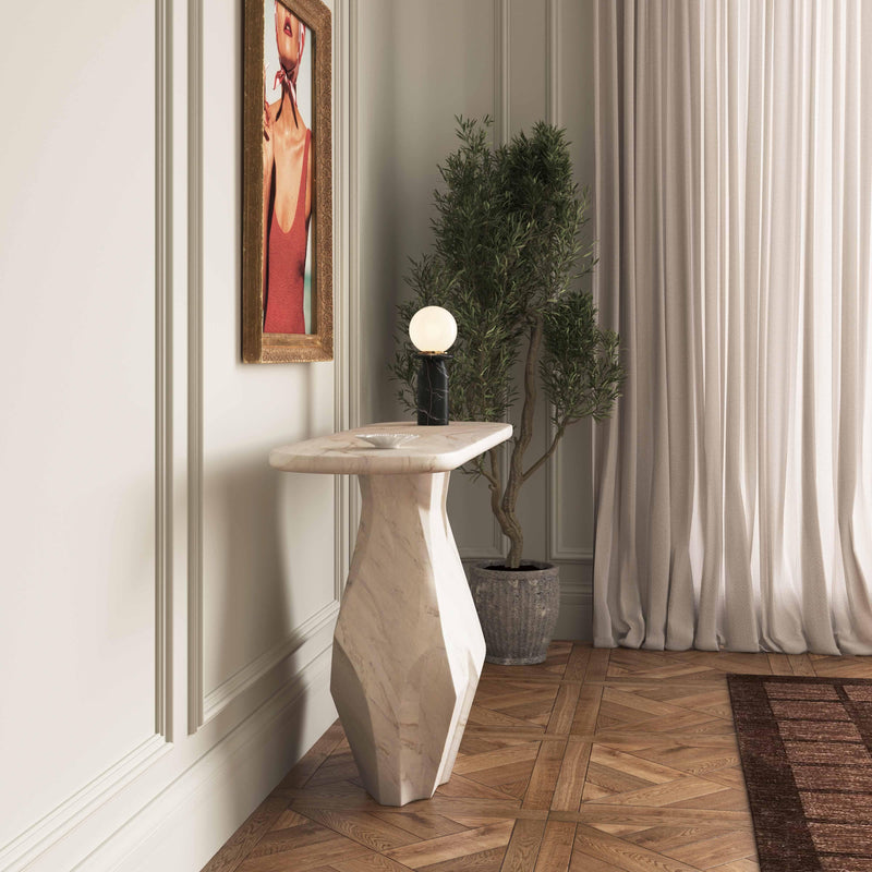 Esme 54" Faux Marble Indoor / Outdoor Long Console Table-zoom-