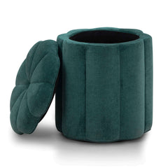 Fleur Textured Performance Velvet Storage Ottoman