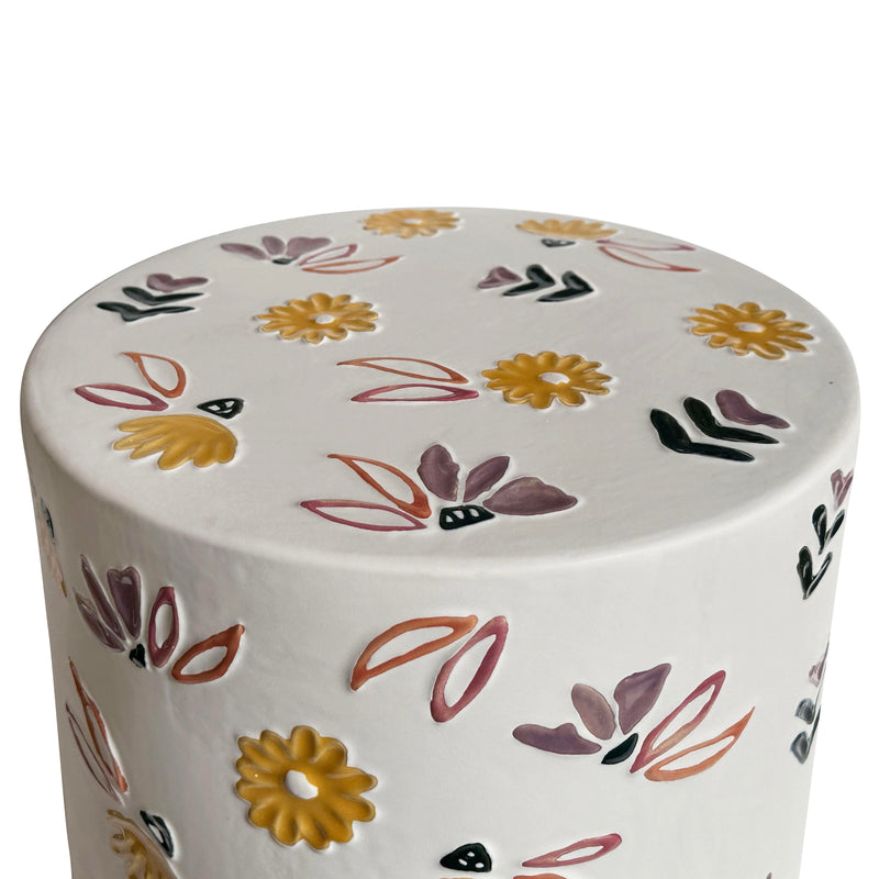 Ceramic Hand-Painted Floral Indoor/Outdoor Table-zoom-