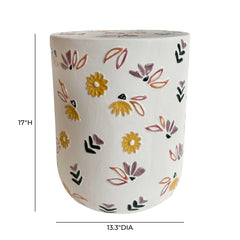 Ceramic Hand-Painted Floral Indoor/Outdoor Table