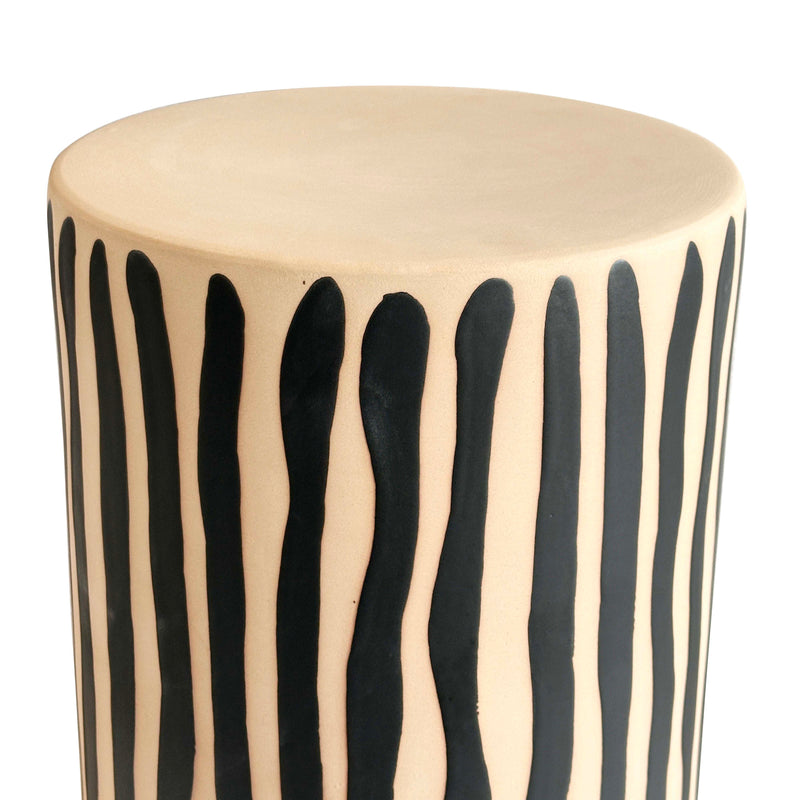 Tempest Indoor/Outdoor Ceramic Table in Stripes-zoom-