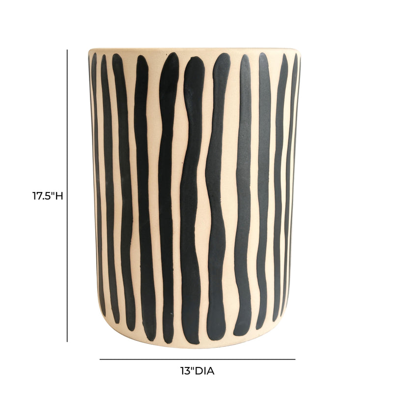 Tempest Indoor/Outdoor Ceramic Table in Stripes-zoom-