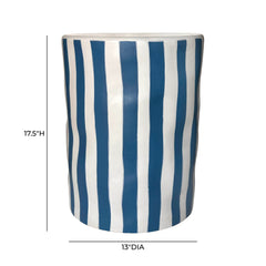 Tempest Indoor/Outdoor Ceramic Table in Stripes
