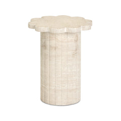 Blossom Washed Faux Travertine Indoor/Outdoor Concrete Side Table