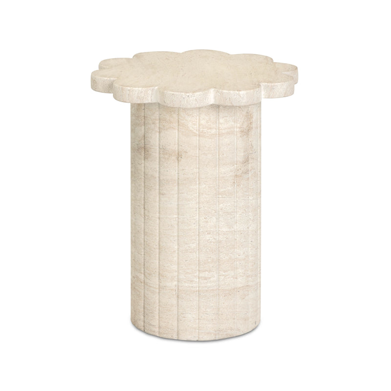 Blossom Washed Faux Travertine Indoor/Outdoor Concrete Side Table-zoom-