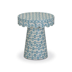 Lady Blue Ribbon Capiz Shell Round Side Table
