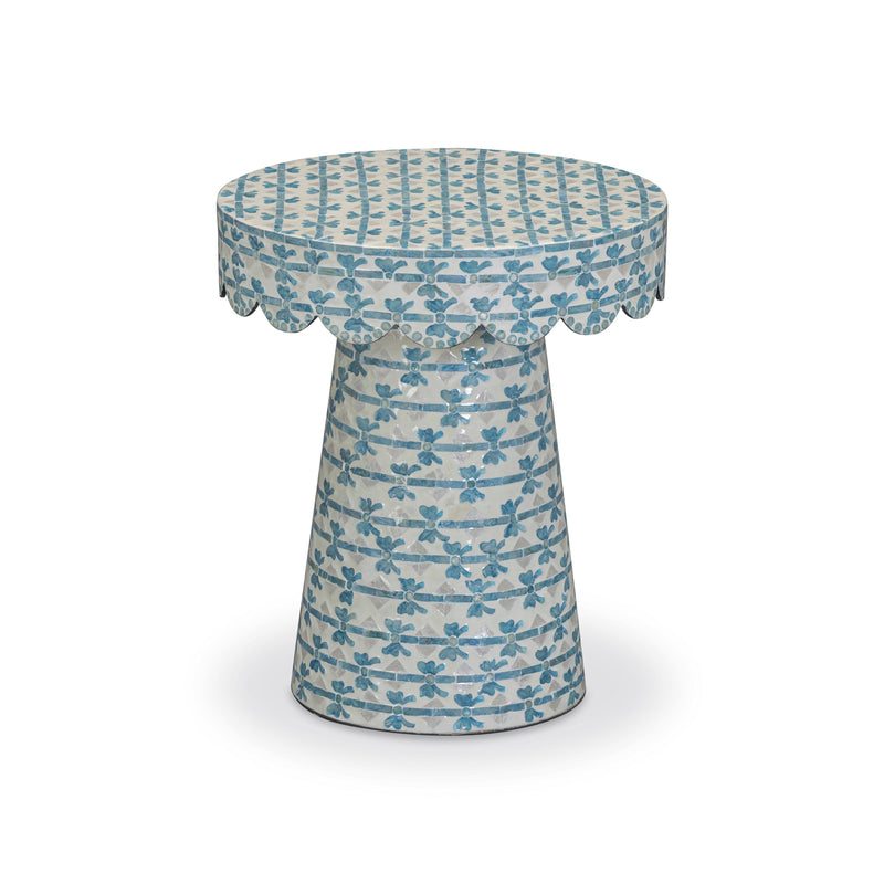 Lady Blue Ribbon Capiz Shell Round Side Table-zoom-