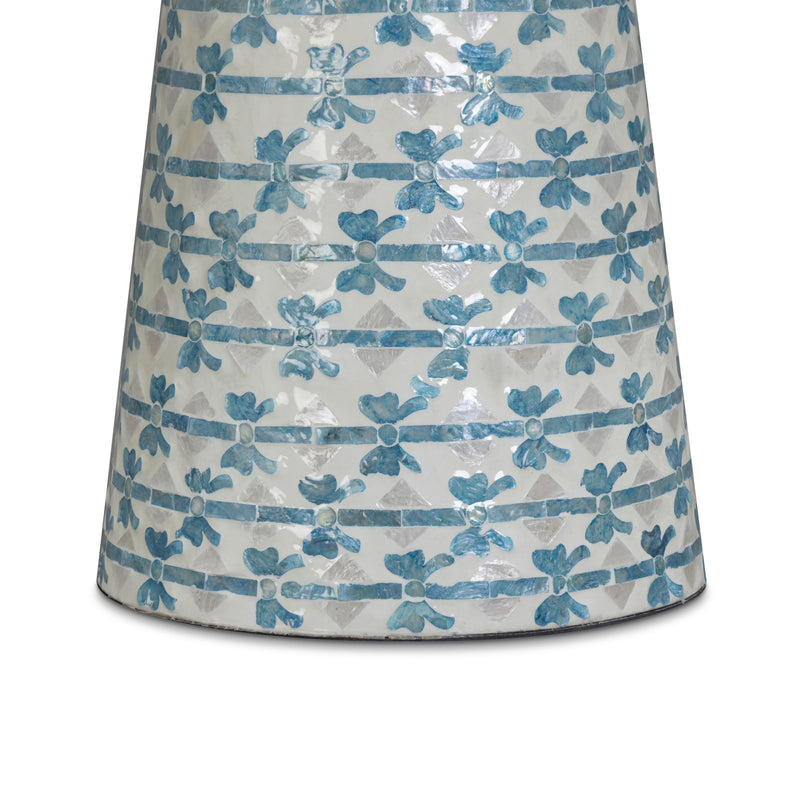 Lady Blue Ribbon Capiz Shell Round Side Table-zoom-
