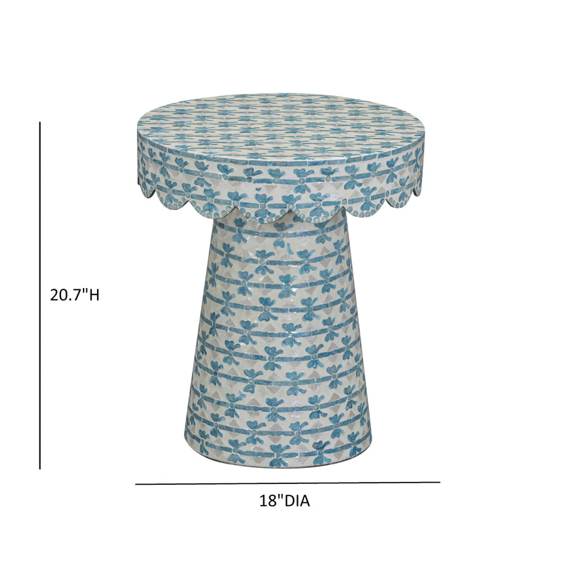 Lady Blue Ribbon Capiz Shell Round Side Table-zoom-