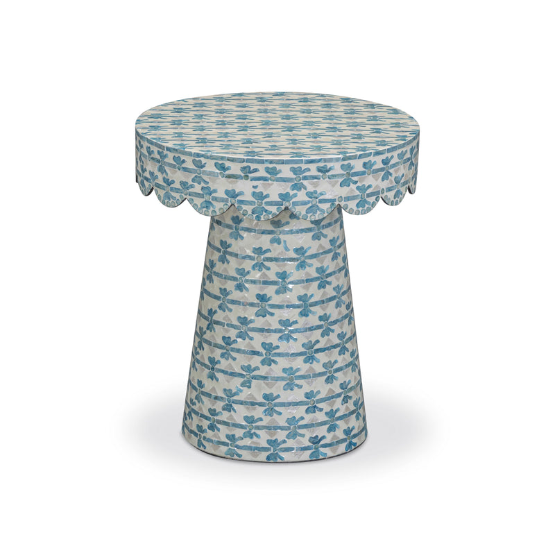 Lady Blue Ribbon Capiz Shell Round Side Table-zoom-